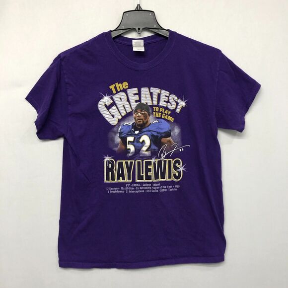 Vintage NFL Ravens Ray Lewis T-Shirt Career Statistics  Size Large M164 3 - Picture 1 of 12